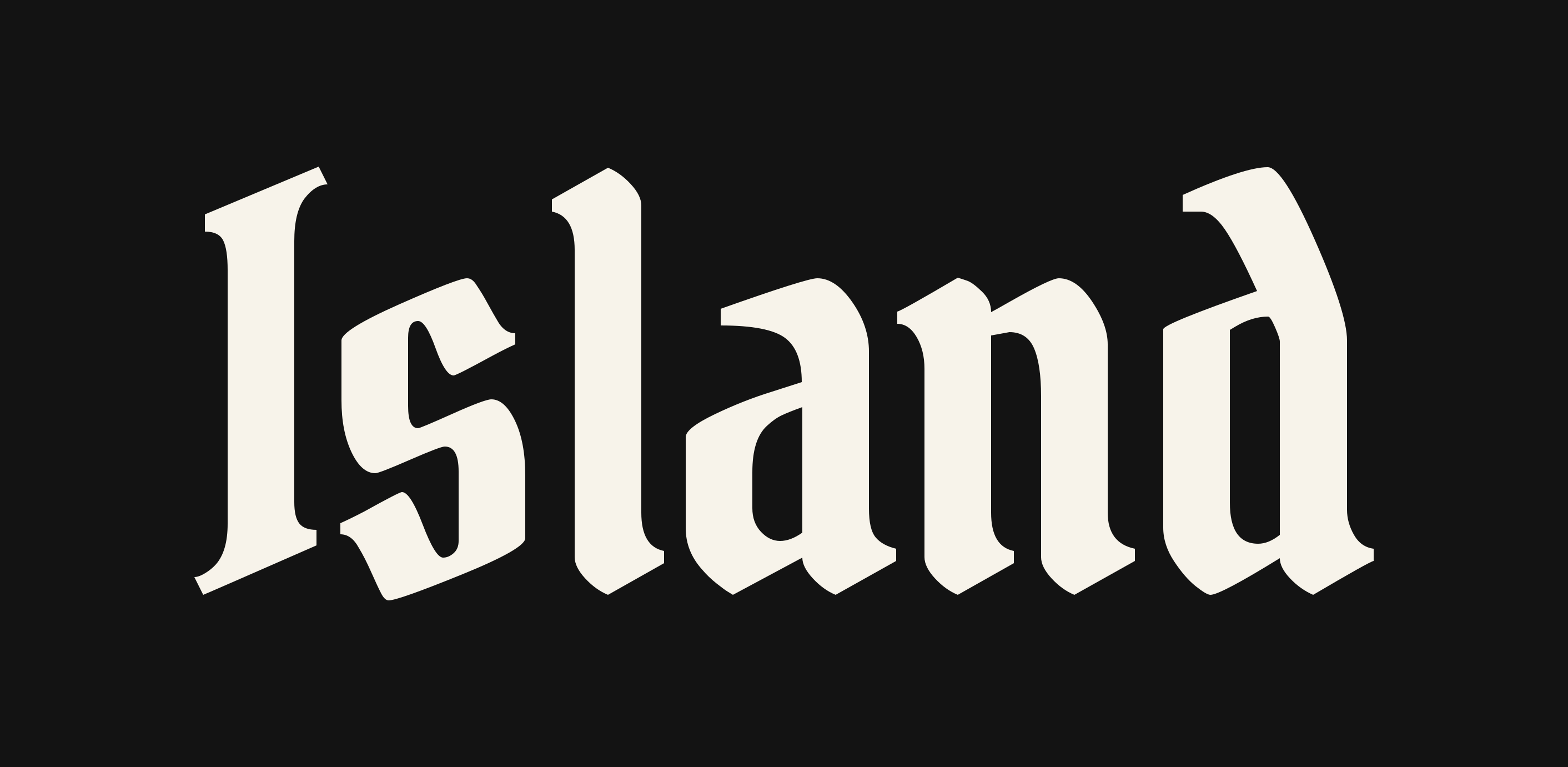 Island wordmark on ink